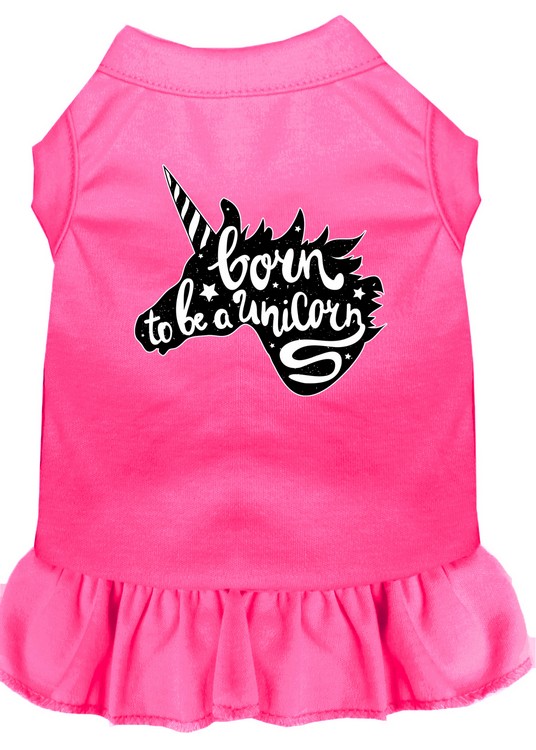 Born to be a Unicorn Screen Print Dog Dress Bright Pink 4X (22)